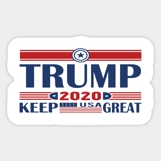 Trump 2020 keep america great again Sticker by Netcam